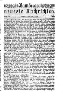 Bamberger neueste Nachrichten Sonntag 20. Oktober 1867