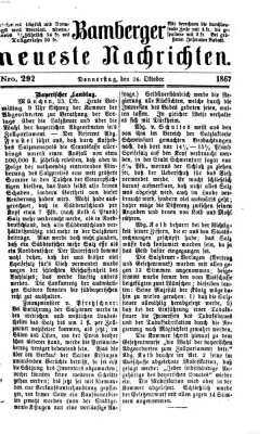 Bamberger neueste Nachrichten Donnerstag 24. Oktober 1867