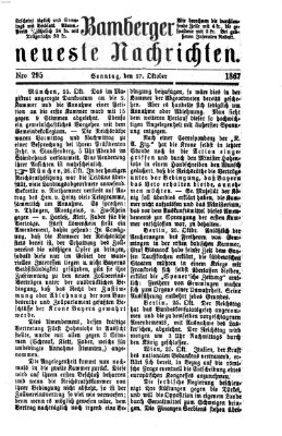 Bamberger neueste Nachrichten Sonntag 27. Oktober 1867