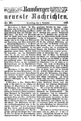 Bamberger neueste Nachrichten Dienstag 5. November 1867