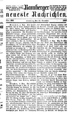 Bamberger neueste Nachrichten Sonntag 10. November 1867