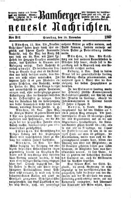 Bamberger neueste Nachrichten Dienstag 12. November 1867