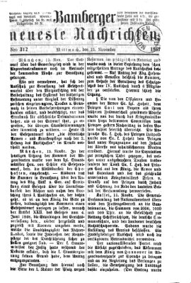 Bamberger neueste Nachrichten Mittwoch 13. November 1867