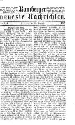 Bamberger neueste Nachrichten Freitag 15. November 1867