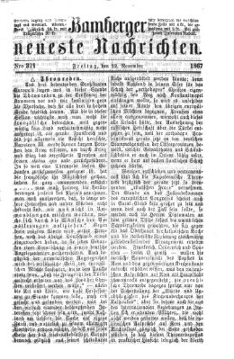 Bamberger neueste Nachrichten Freitag 22. November 1867