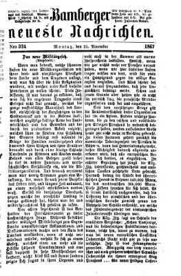 Bamberger neueste Nachrichten Montag 25. November 1867