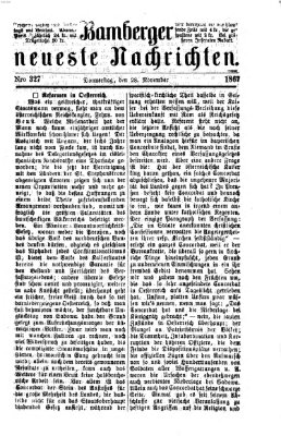 Bamberger neueste Nachrichten Donnerstag 28. November 1867