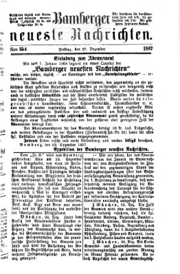 Bamberger neueste Nachrichten Freitag 27. Dezember 1867