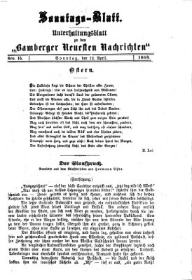 Bamberger neueste Nachrichten Sonntag 12. April 1868