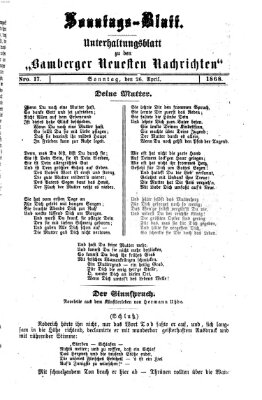 Bamberger neueste Nachrichten Sonntag 26. April 1868