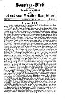 Bamberger neueste Nachrichten Sonntag 14. Juni 1868