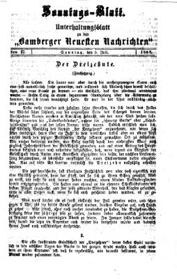 Bamberger neueste Nachrichten Sonntag 5. Juli 1868