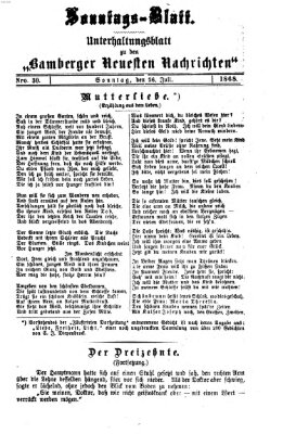 Bamberger neueste Nachrichten Sonntag 26. Juli 1868