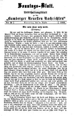 Bamberger neueste Nachrichten Sonntag 27. September 1868