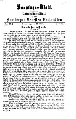 Bamberger neueste Nachrichten Sonntag 11. Oktober 1868