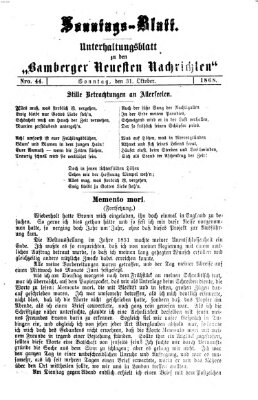 Bamberger neueste Nachrichten Samstag 31. Oktober 1868