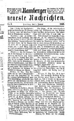 Bamberger neueste Nachrichten Freitag 3. Januar 1868