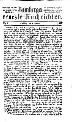 Bamberger neueste Nachrichten Samstag 4. Januar 1868