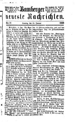 Bamberger neueste Nachrichten Sonntag 12. Januar 1868