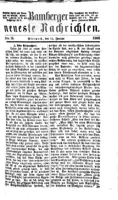 Bamberger neueste Nachrichten Mittwoch 15. Januar 1868