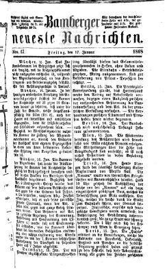 Bamberger neueste Nachrichten Freitag 17. Januar 1868