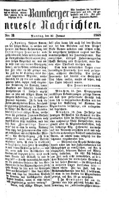 Bamberger neueste Nachrichten Montag 20. Januar 1868