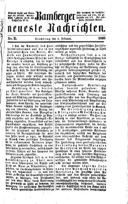 Bamberger neueste Nachrichten Dienstag 4. Februar 1868