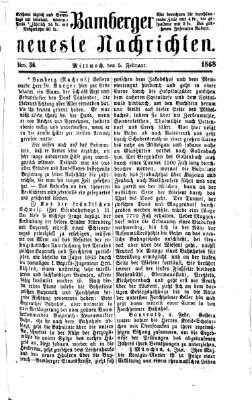 Bamberger neueste Nachrichten Mittwoch 5. Februar 1868