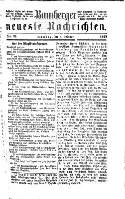 Bamberger neueste Nachrichten Samstag 8. Februar 1868