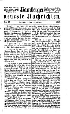 Bamberger neueste Nachrichten Dienstag 11. Februar 1868