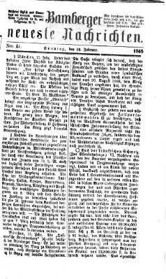 Bamberger neueste Nachrichten Sonntag 16. Februar 1868