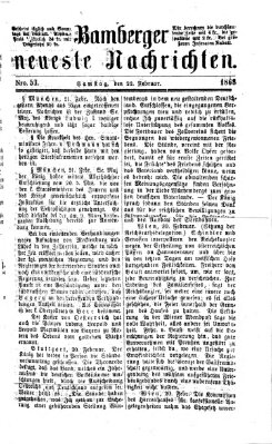 Bamberger neueste Nachrichten Samstag 22. Februar 1868