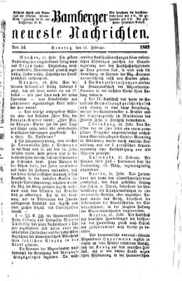 Bamberger neueste Nachrichten Sonntag 23. Februar 1868