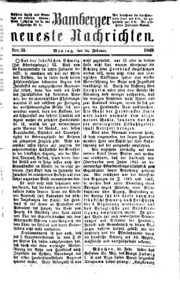 Bamberger neueste Nachrichten Montag 24. Februar 1868