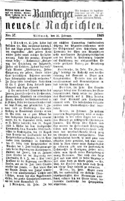 Bamberger neueste Nachrichten Mittwoch 26. Februar 1868