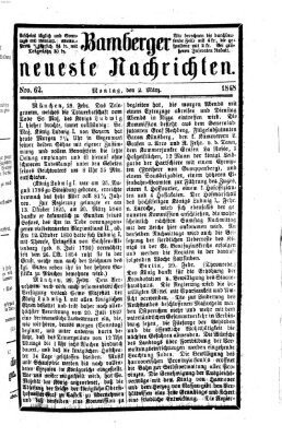 Bamberger neueste Nachrichten Montag 2. März 1868