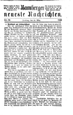 Bamberger neueste Nachrichten Freitag 20. März 1868