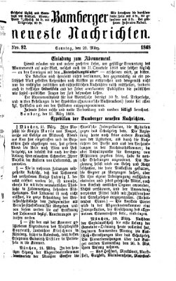 Bamberger neueste Nachrichten Sonntag 22. März 1868