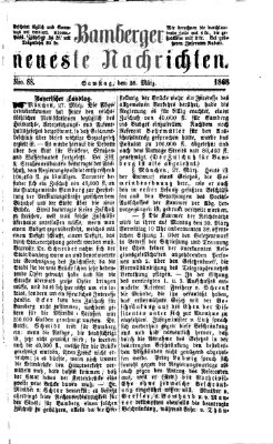 Bamberger neueste Nachrichten Samstag 28. März 1868