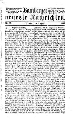 Bamberger neueste Nachrichten Montag 6. April 1868