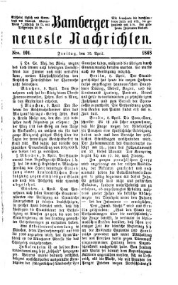 Bamberger neueste Nachrichten Freitag 10. April 1868