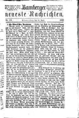 Bamberger neueste Nachrichten Donnerstag 23. April 1868