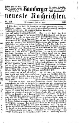 Bamberger neueste Nachrichten Mittwoch 29. April 1868