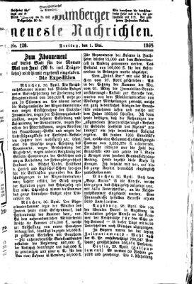 Bamberger neueste Nachrichten Freitag 1. Mai 1868