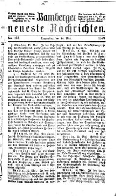 Bamberger neueste Nachrichten Donnerstag 14. Mai 1868