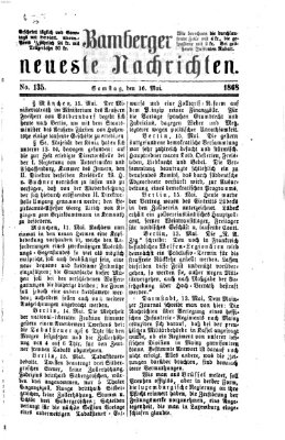 Bamberger neueste Nachrichten Samstag 16. Mai 1868