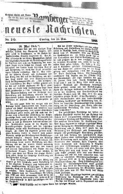 Bamberger neueste Nachrichten Dienstag 26. Mai 1868