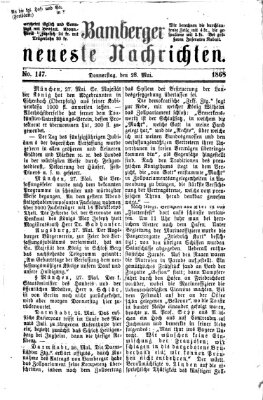 Bamberger neueste Nachrichten Donnerstag 28. Mai 1868