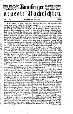 Bamberger neueste Nachrichten Mittwoch 10. Juni 1868