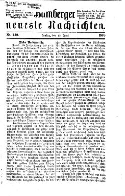 Bamberger neueste Nachrichten Freitag 12. Juni 1868